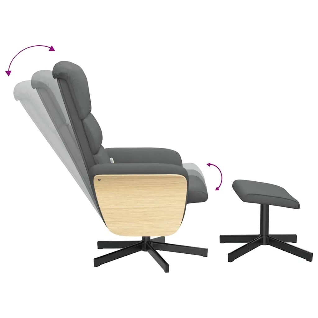 Massage Recliner Chair Dark Grey Fabric with Footstool 360 Degree Swivel Vibration Therapy