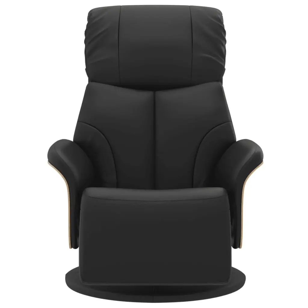 Recliner Chair Faux Leather Manual Adjustment 360 Degree Swivel Black