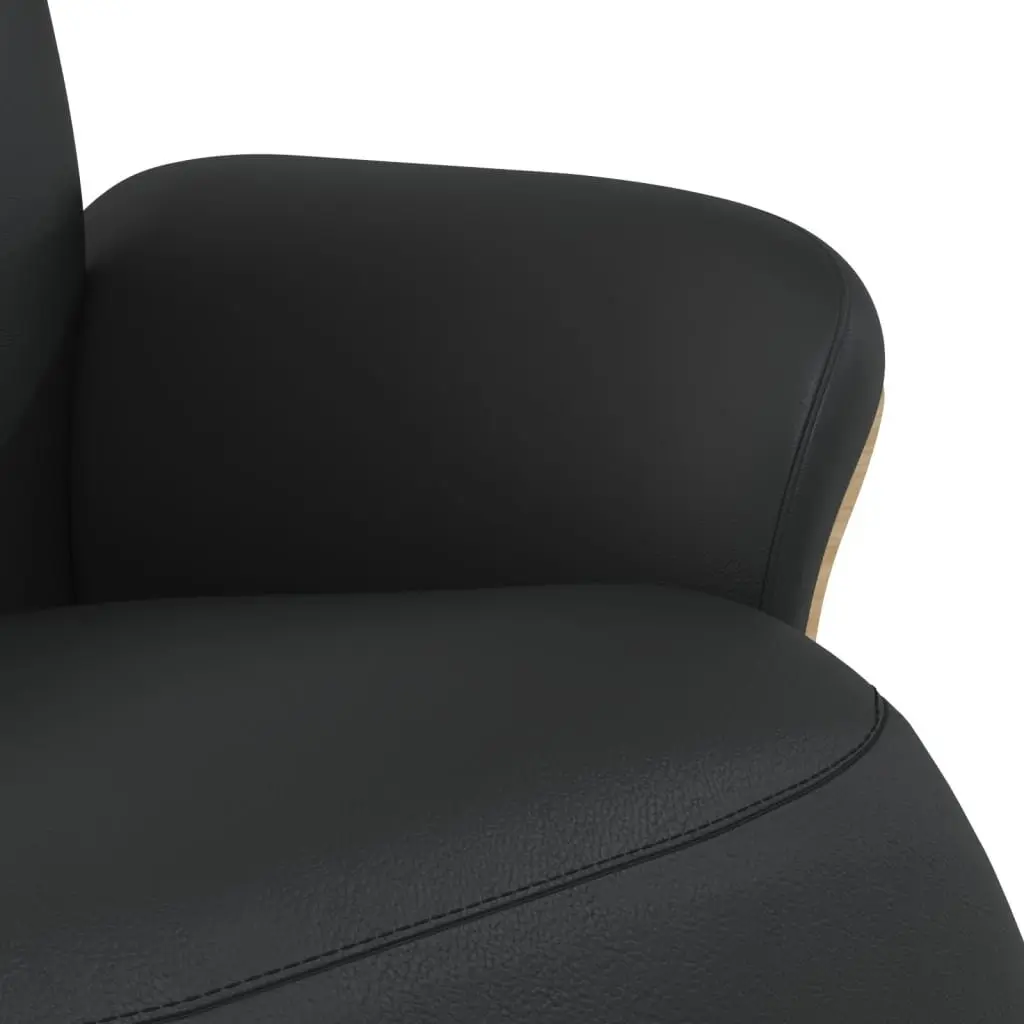 Recliner Chair Faux Leather Manual Adjustment 360 Degree Swivel Black