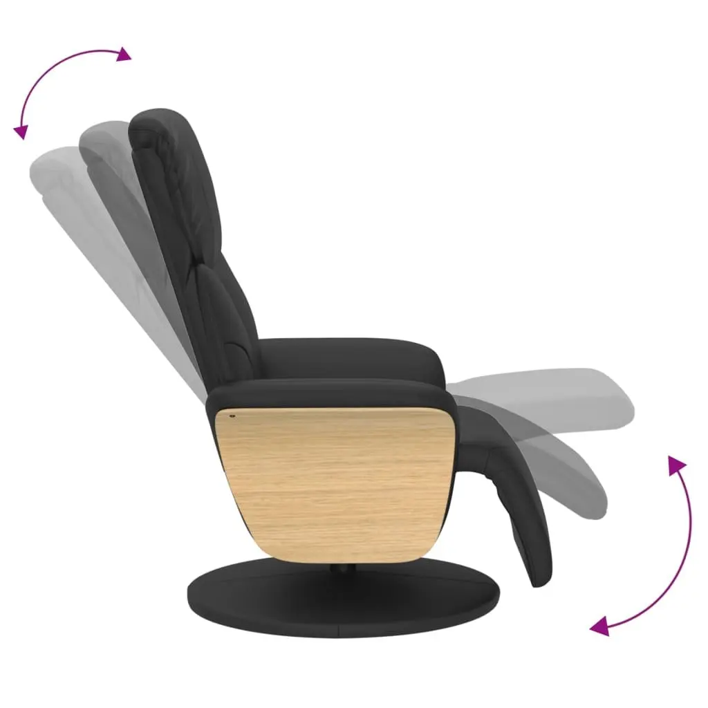 Recliner Chair Faux Leather Manual Adjustment 360 Degree Swivel Black