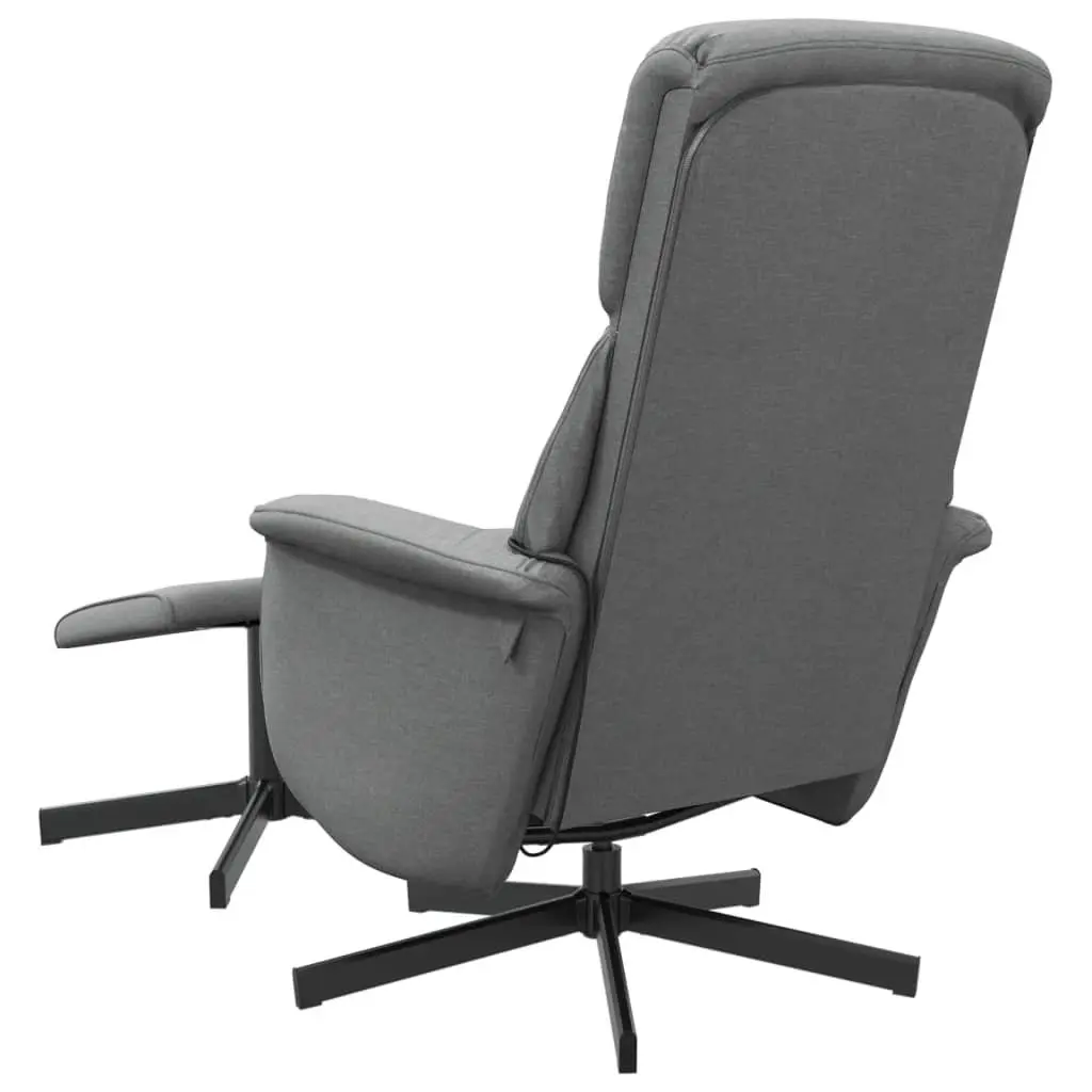 Recliner Chair Dark Grey Fabric 6 Point Vibration with Footstool and Swivel Function