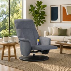 Versatile Grey Velvet Massage Recliner for Home Use