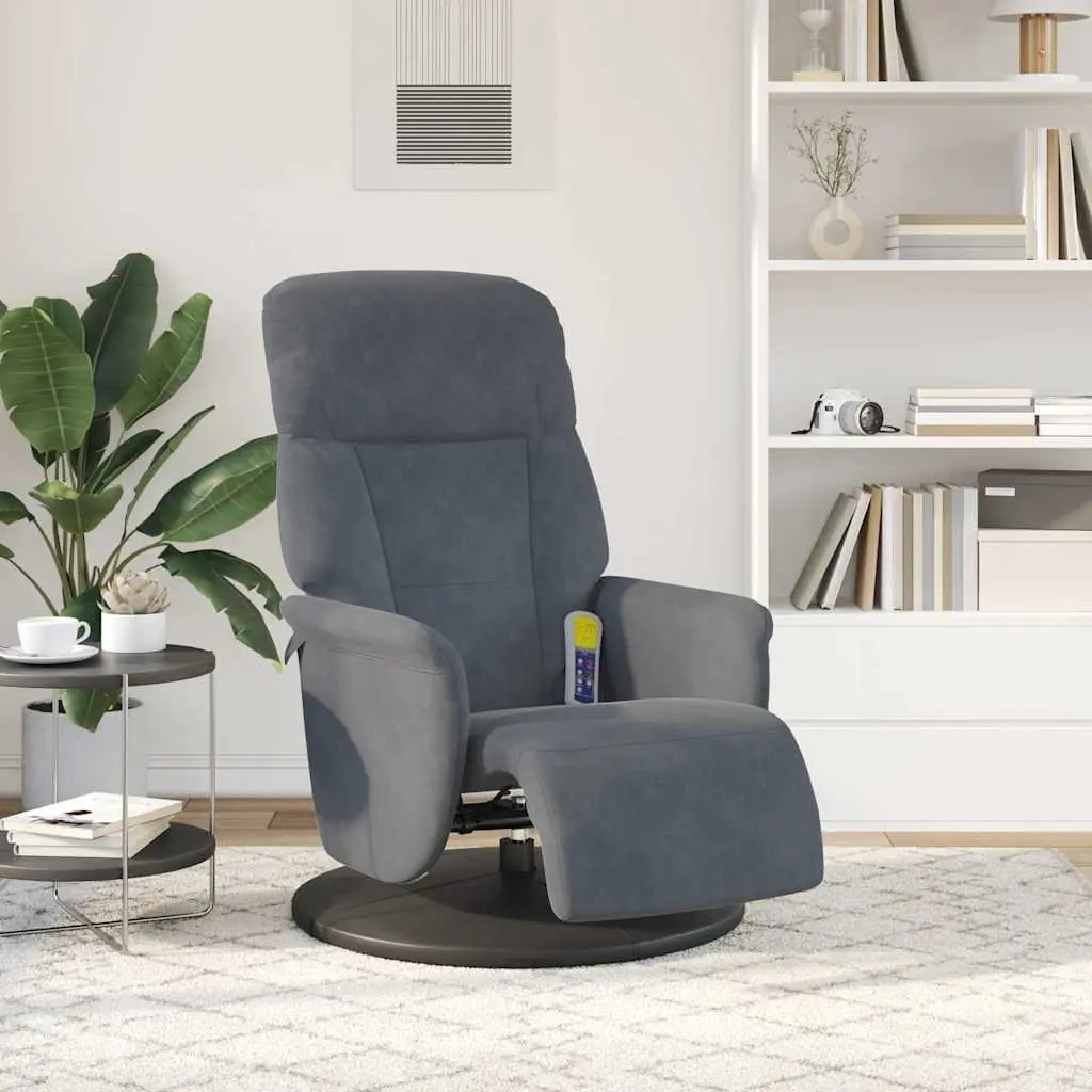 Grey Velvet Massage Recliner for Home Use
