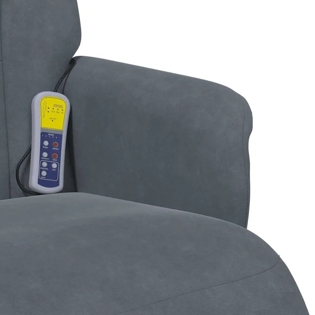 Grey Velvet Massage Recliner for Home Use