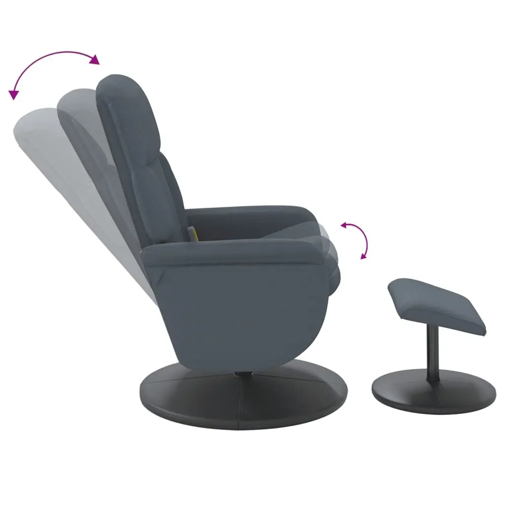 Dark Grey Velvet Massage Recliner for Home Use