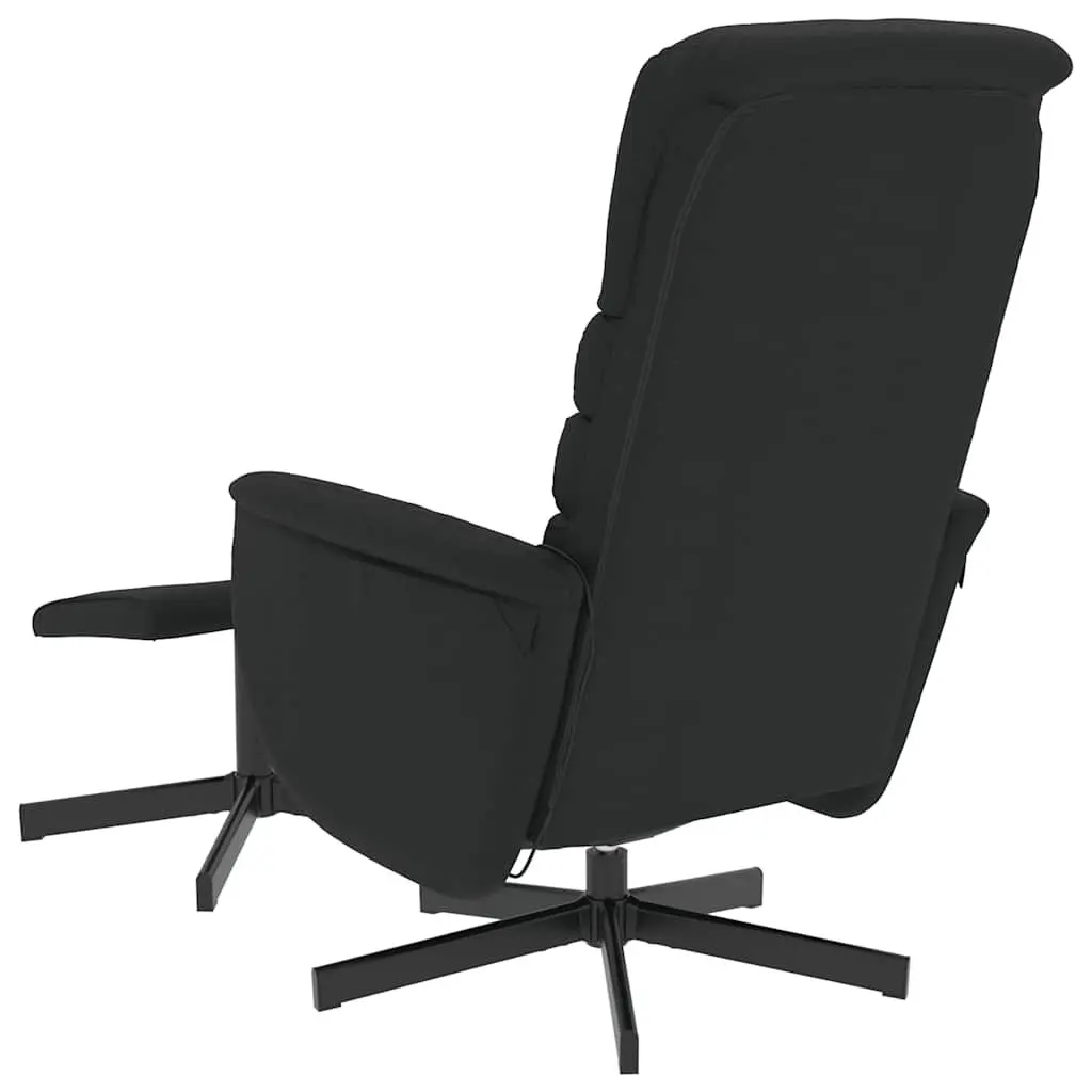 Massage Recliner Chair Faux Leather Black with Footstool 360 Degree Swivel