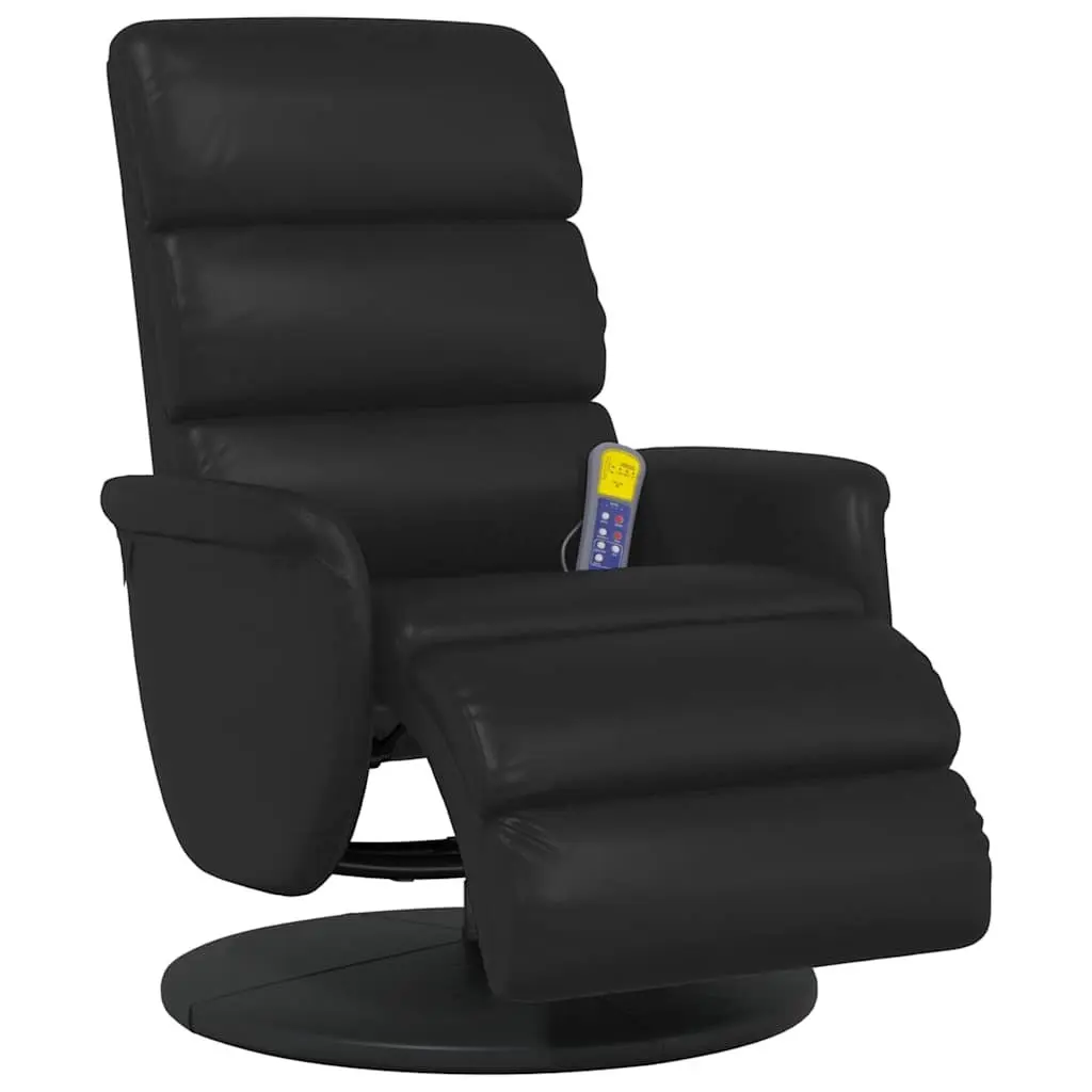 Massage Recliner Chair with Footrest 360 Swivel Vibration Armchair Black