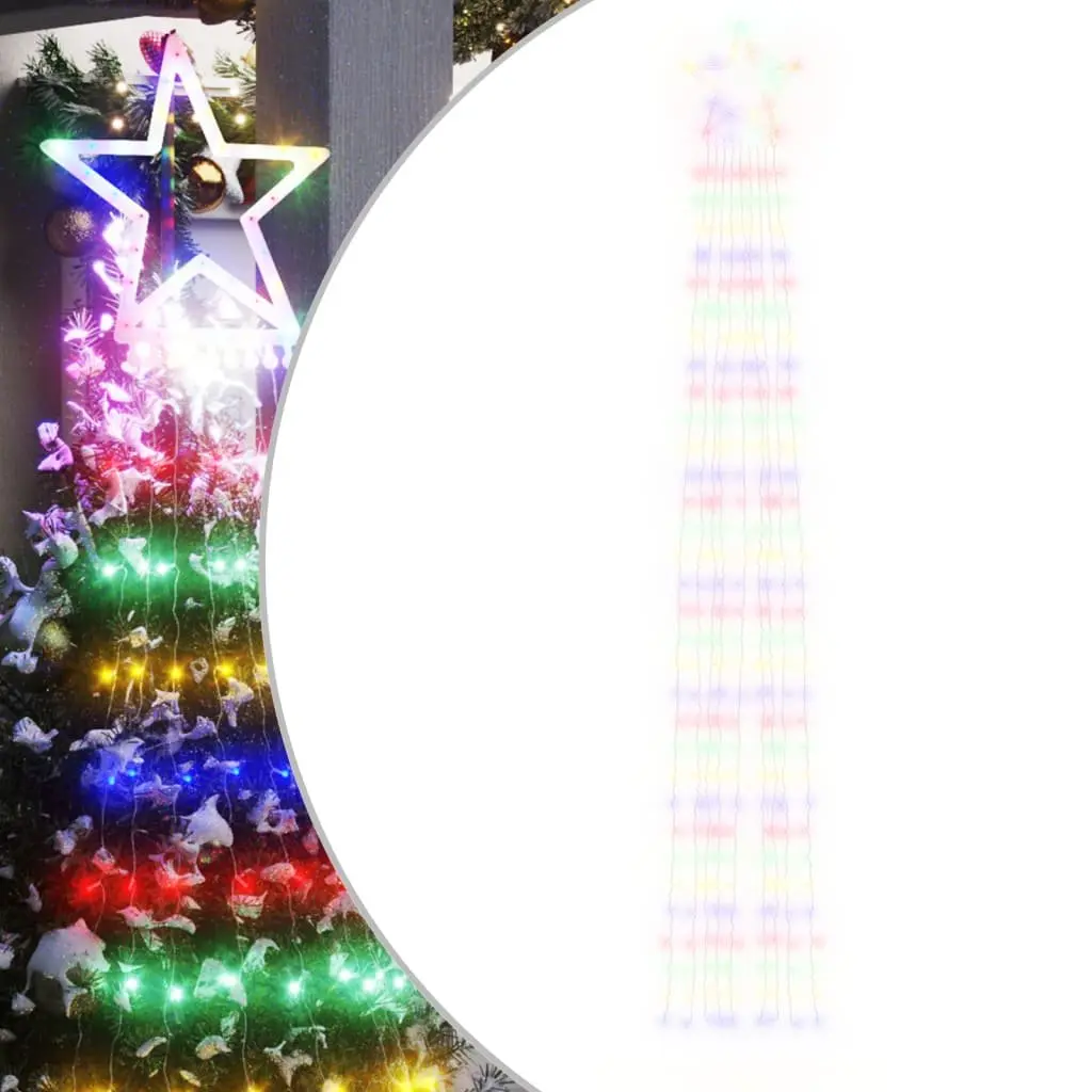 Christmas Tree Light Multicolour 375cm 320 LEDs IP44 Waterproof String