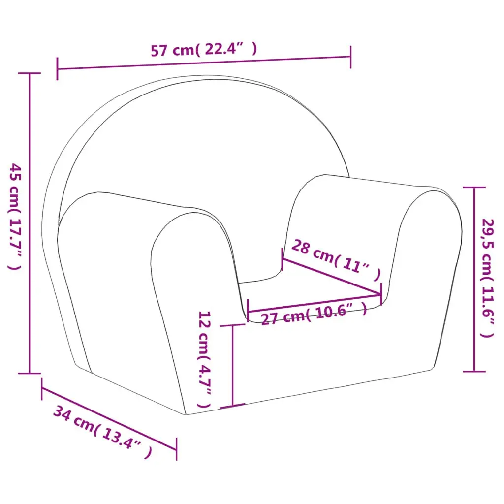 Kids Sofa Soft Plush Pink Removable Washable Cover