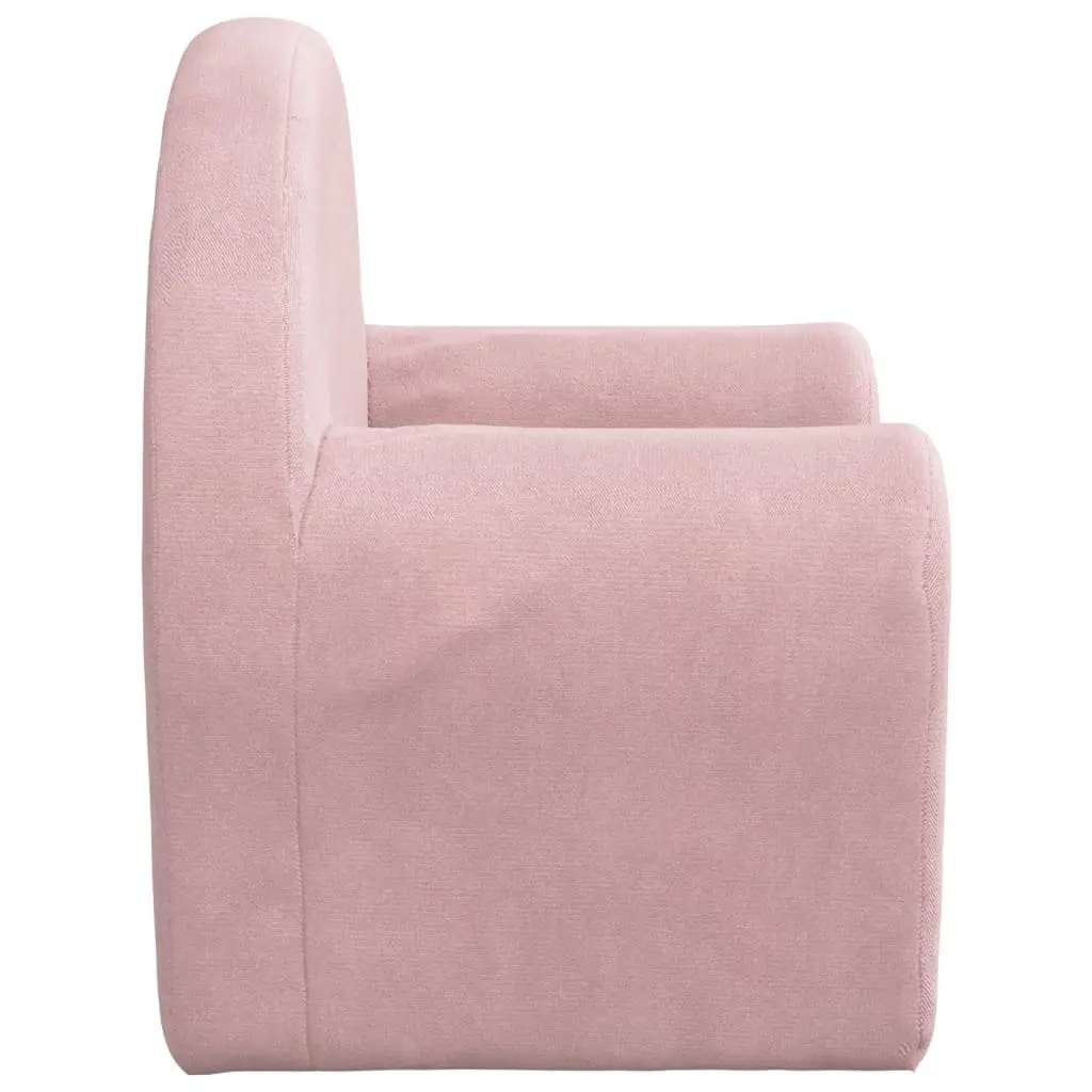 Kids Pink Soft Plush 2-in-1 Folding Armchair Sofa Bed for Toddlers