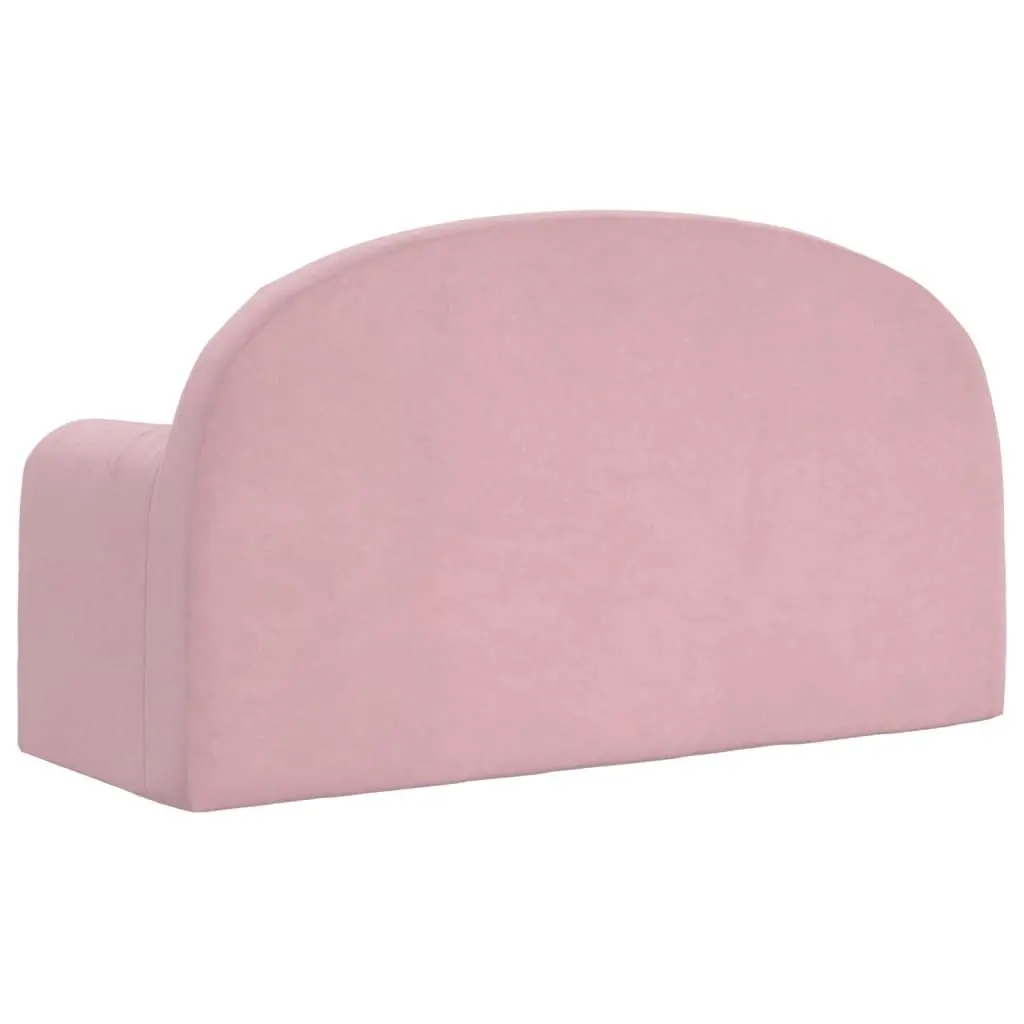 Kids Sofa Bed Pink Soft Plush Fold-Out 2-Seater Chair Furniture