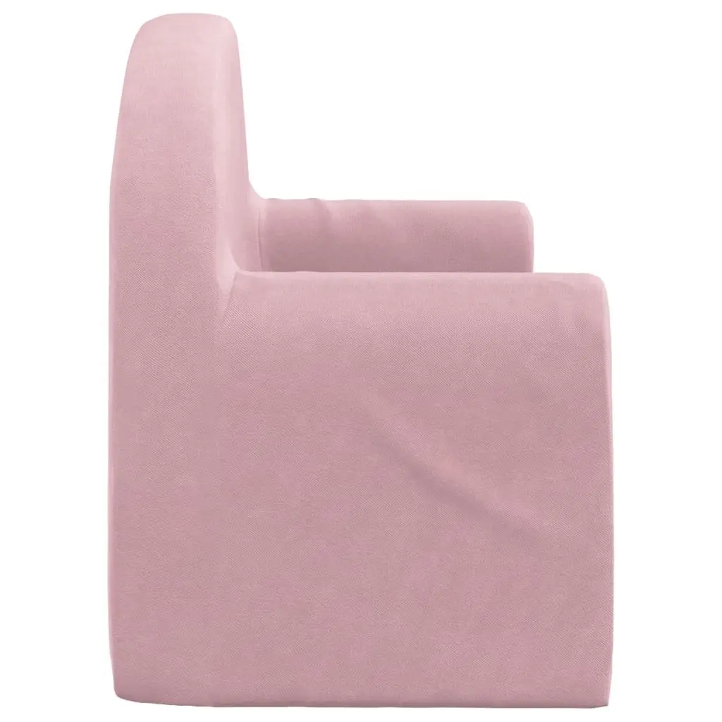 Kids Sofa Bed Pink Soft Plush Fold-Out 2-Seater Chair Furniture