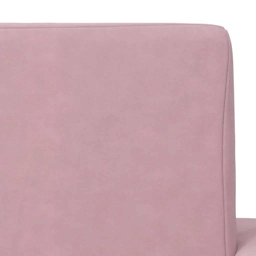 Kids' Sofa Bed Plush 2-Seater Pink Soft Folding Armchair