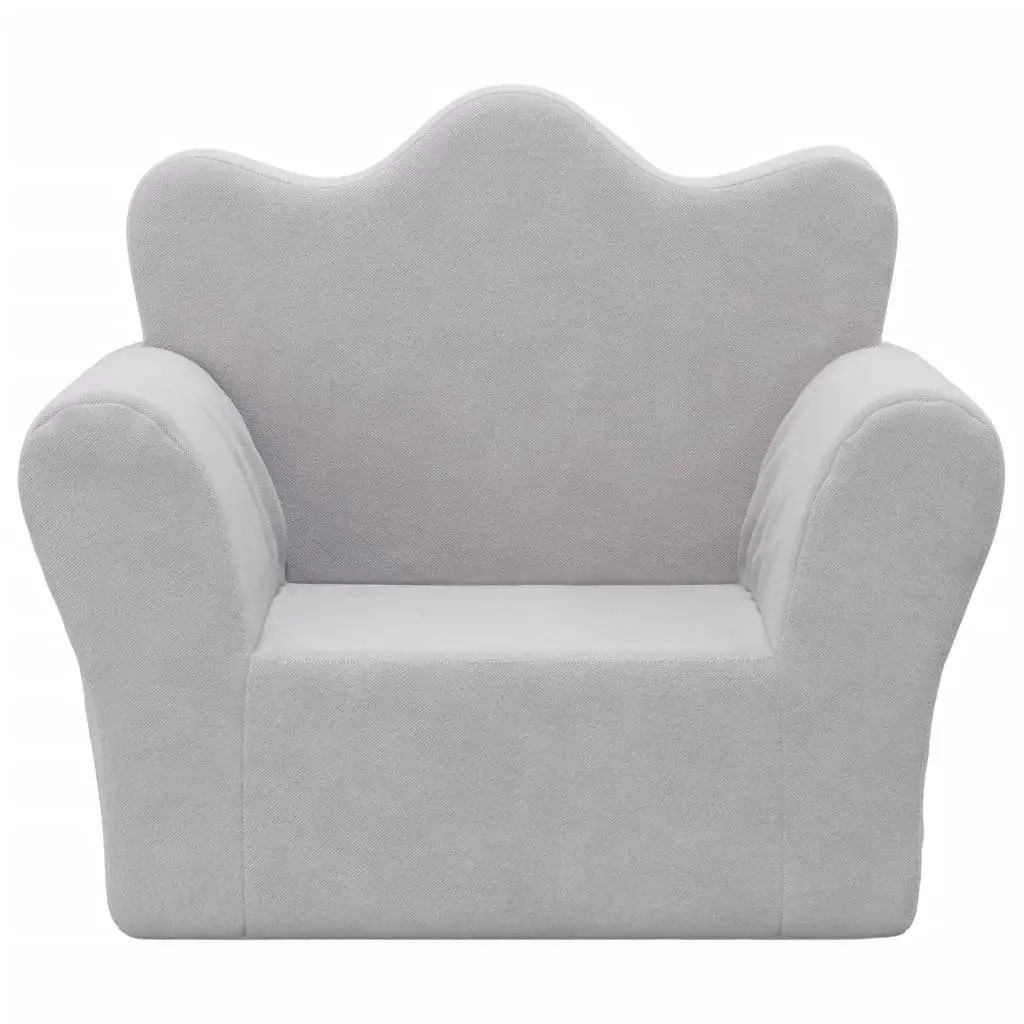 Kids Sofa Soft Plush Grey Removable Cover Washable Children Couch with Armrests