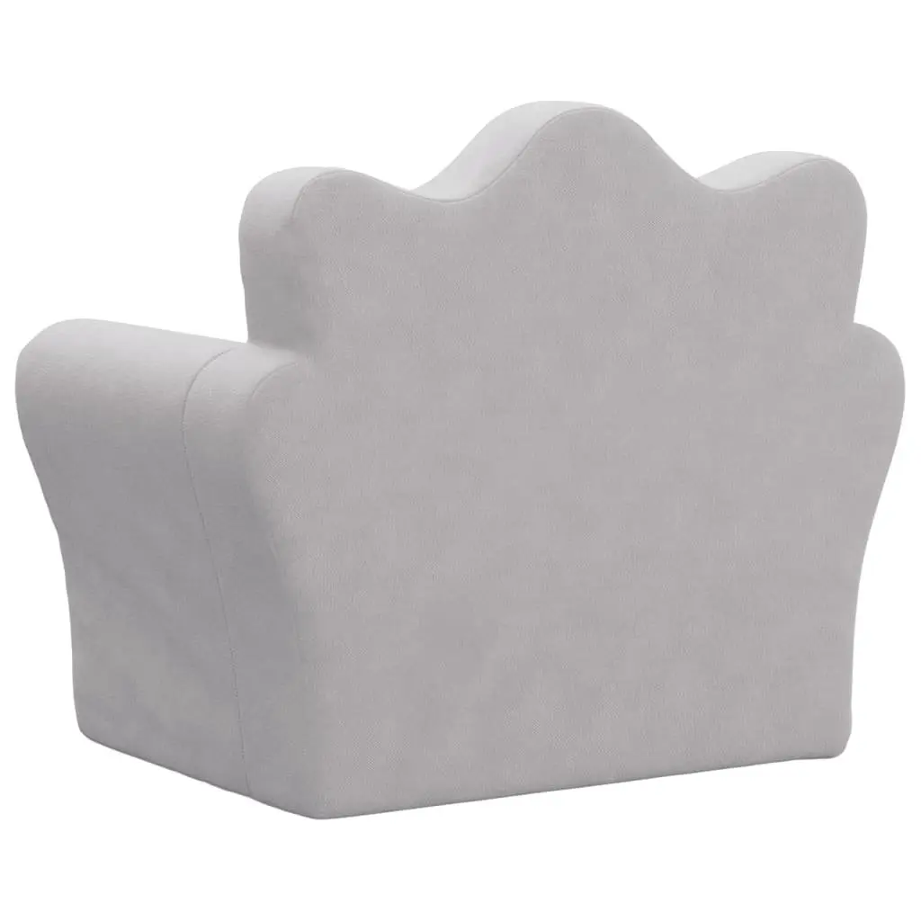 Kids Sofa Soft Plush Grey Removable Cover Washable Children Couch with Armrests