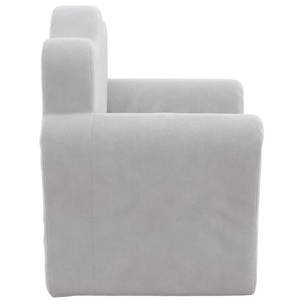 Kids Sofa Soft Plush Grey Removable Cover Washable Children Couch with Armrests