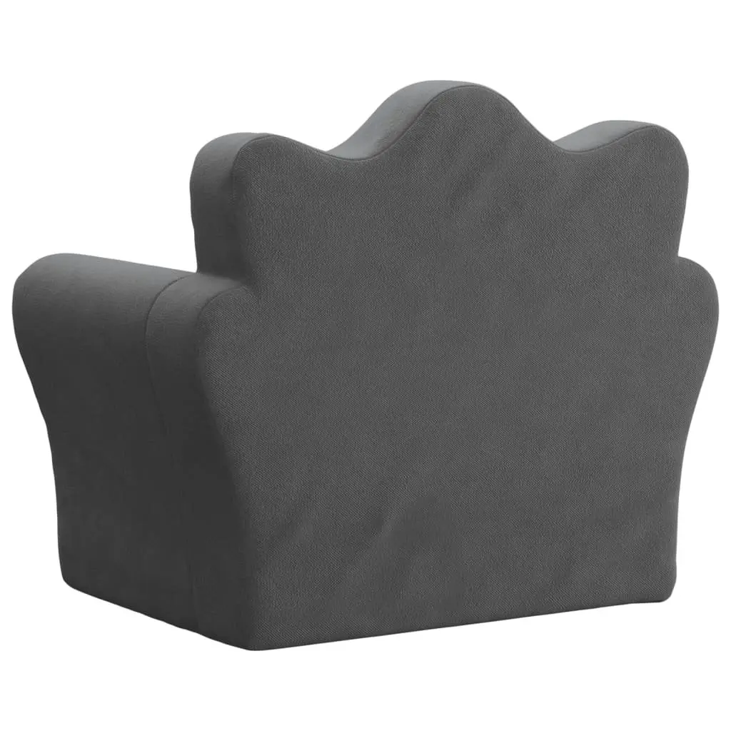 Kids Sofa Bed Folding Plush 2-in-1 Armchair Mini Sofa Bed Anthracite