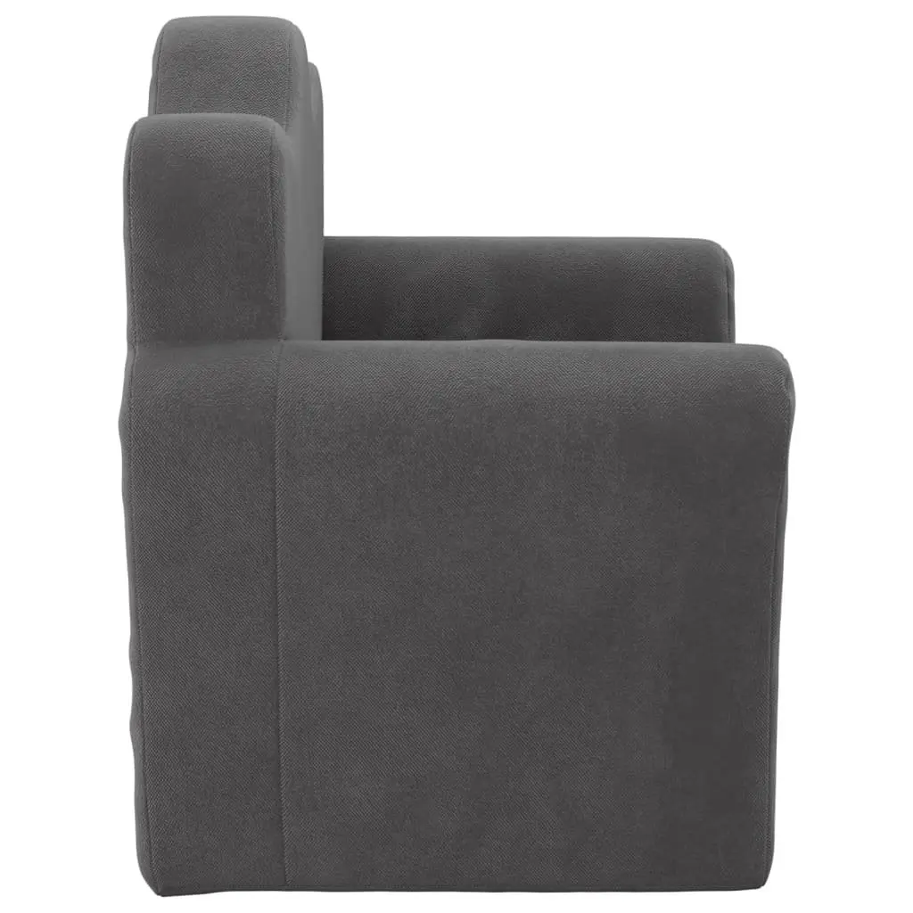 Kids Sofa Bed Folding Plush 2-in-1 Armchair Mini Sofa Bed Anthracite