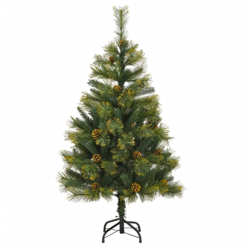 Artificial Hinged Christmas Tree 150cm Green with Pine Cones Holiday Seasonal