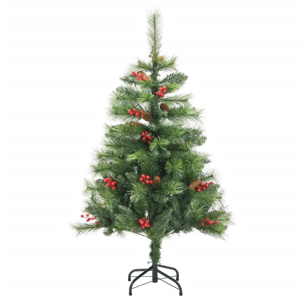 Artificial Christmas Tree Hinged Construction 150cm Green with Cones and Berries