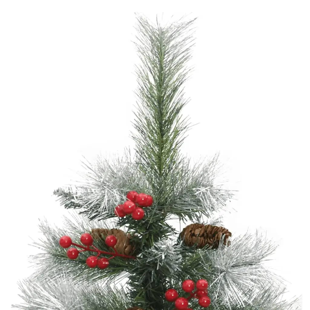 Artificial Hinged Christmas Tree White 150cm with Cones and Berries