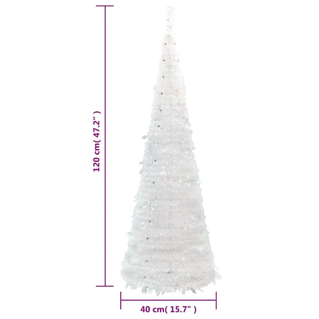 Artificial Christmas Tree PVC 120cm White 50 LEDs 8 Lighting Modes