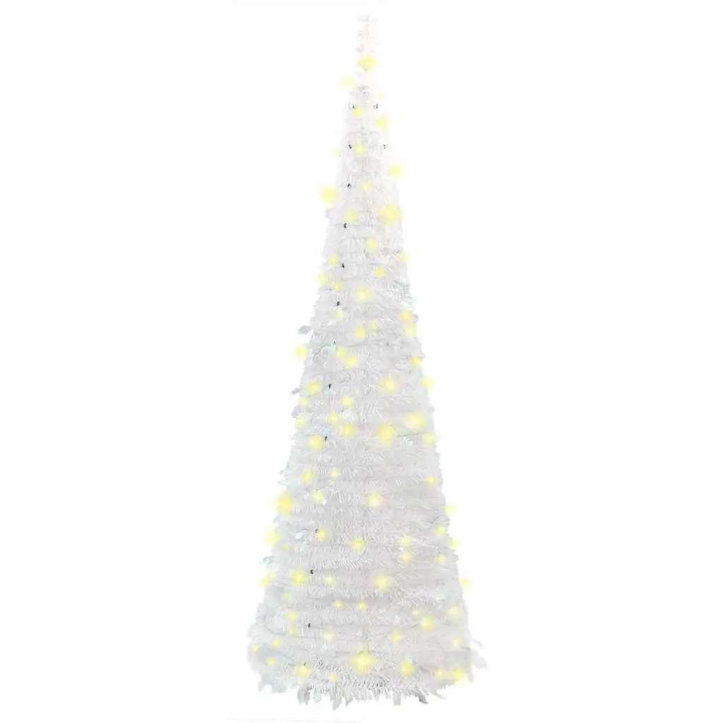 Artificial Christmas Tree Pop-Up 180cm White PVC 150 LEDs