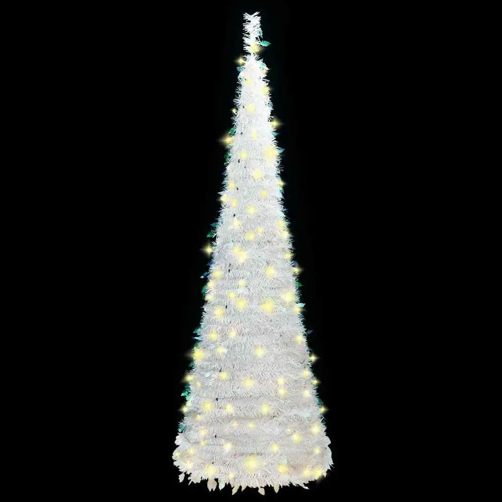 Artificial Christmas Tree Pop-Up 180cm White PVC 150 LEDs