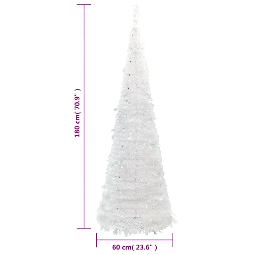 Artificial Christmas Tree Pop-Up 180cm White PVC 150 LEDs