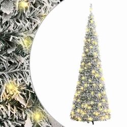 Artificial Christmas Tree 120cm White Flocked Snow Pop-up 50 LEDs 8 Modes