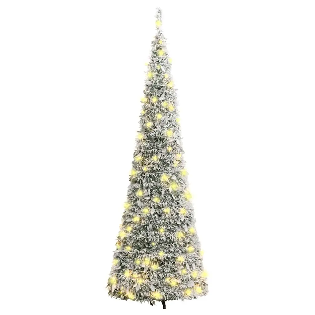 Artificial Christmas Tree PVC 120cm White Flocked with 50 LEDs 8 Modes