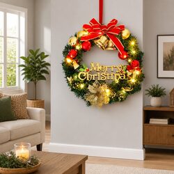 Practical 45cm Christmas Wreath with 20 LED Lights