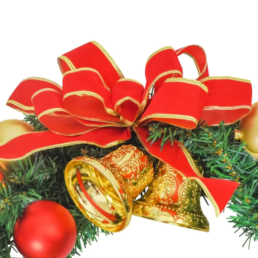 Christmas Wreath PVC 45cm Green with 20 LED Lights