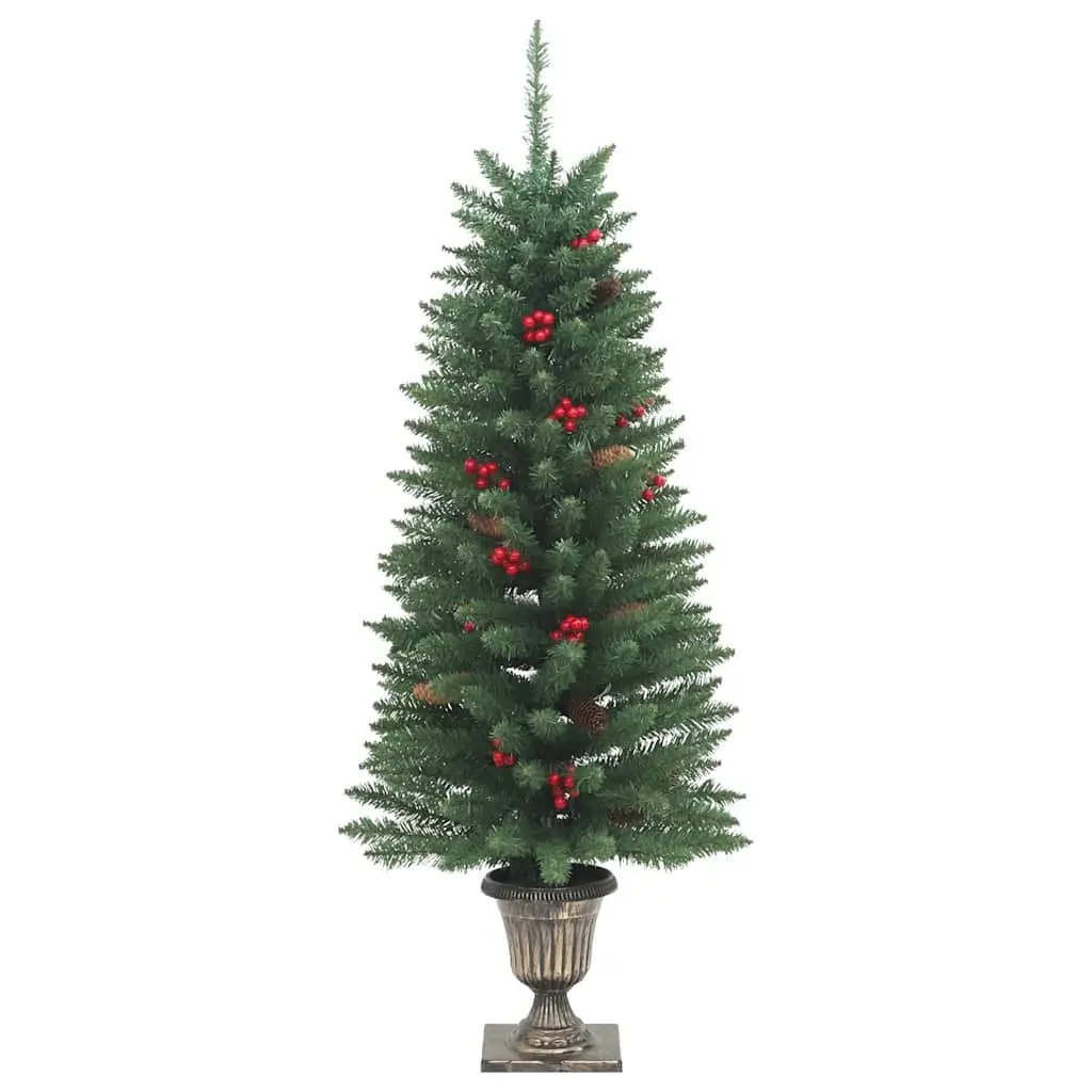 Artificial Christmas Trees Green 120cm 2pcs LED Lighted Decoration Pot
