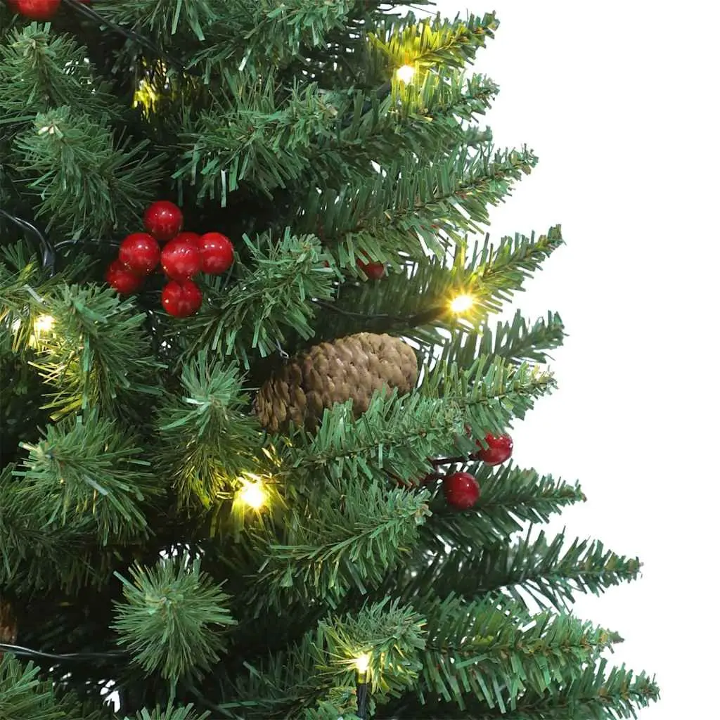 Artificial Christmas Trees Green 120cm 2pcs LED Lighted Decoration Pot