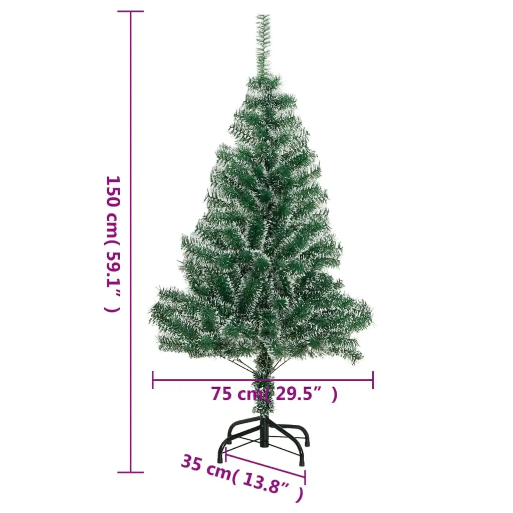 Artificial Christmas Tree Flocked Snow 150cm Green