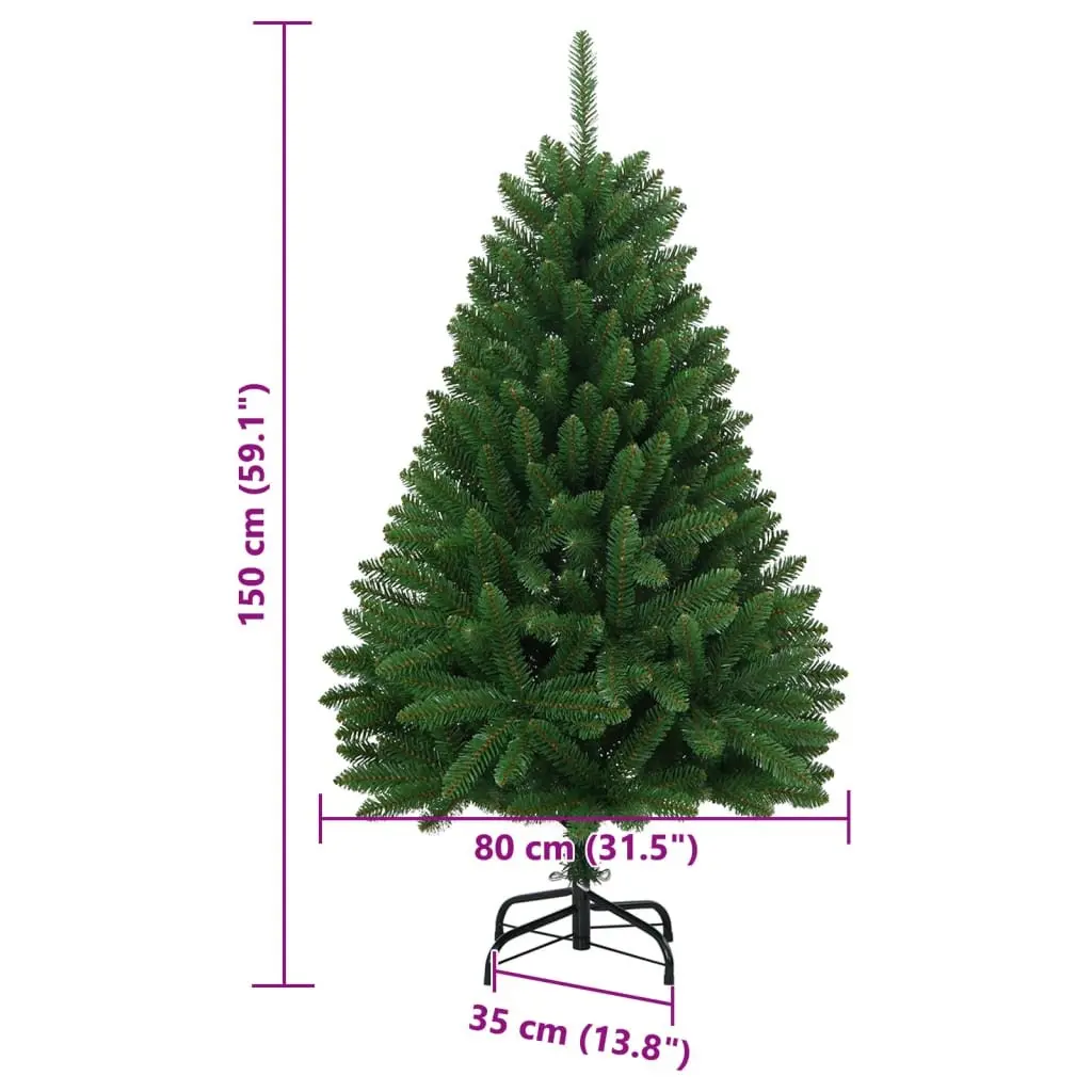 Artificial Hinged Christmas Tree with Stand Green 150cm Holiday Seasonal