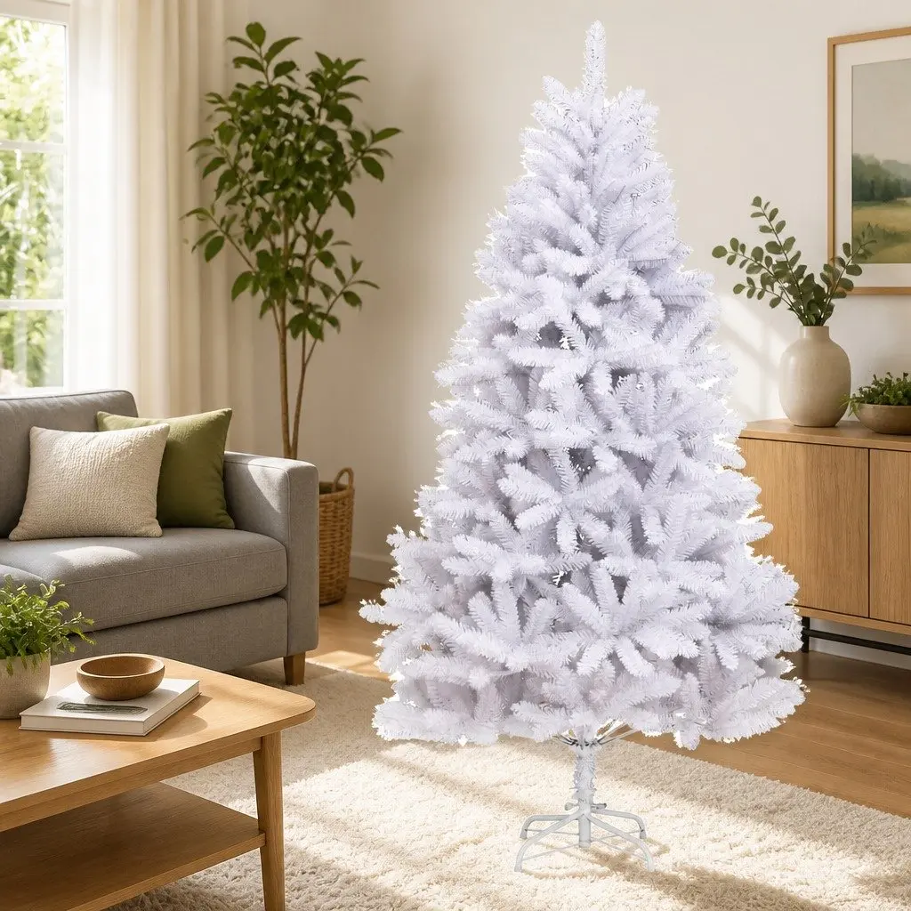 Artificial Christmas Tree Hinged PVC 180cm White