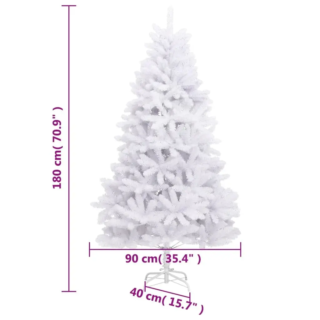 Artificial Christmas Tree Hinged PVC 180cm White