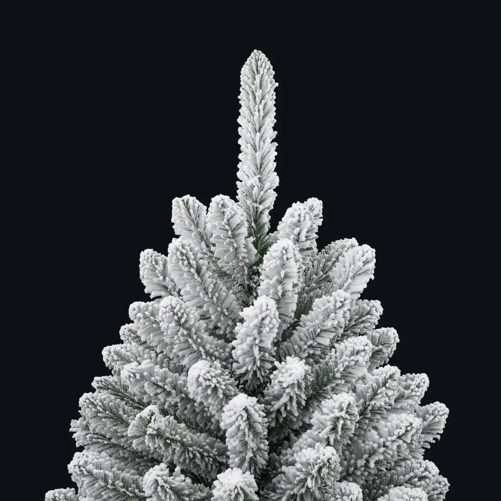 Artificial Hinged Christmas Tree 150 cm Flocked Snow White Holiday Decoration