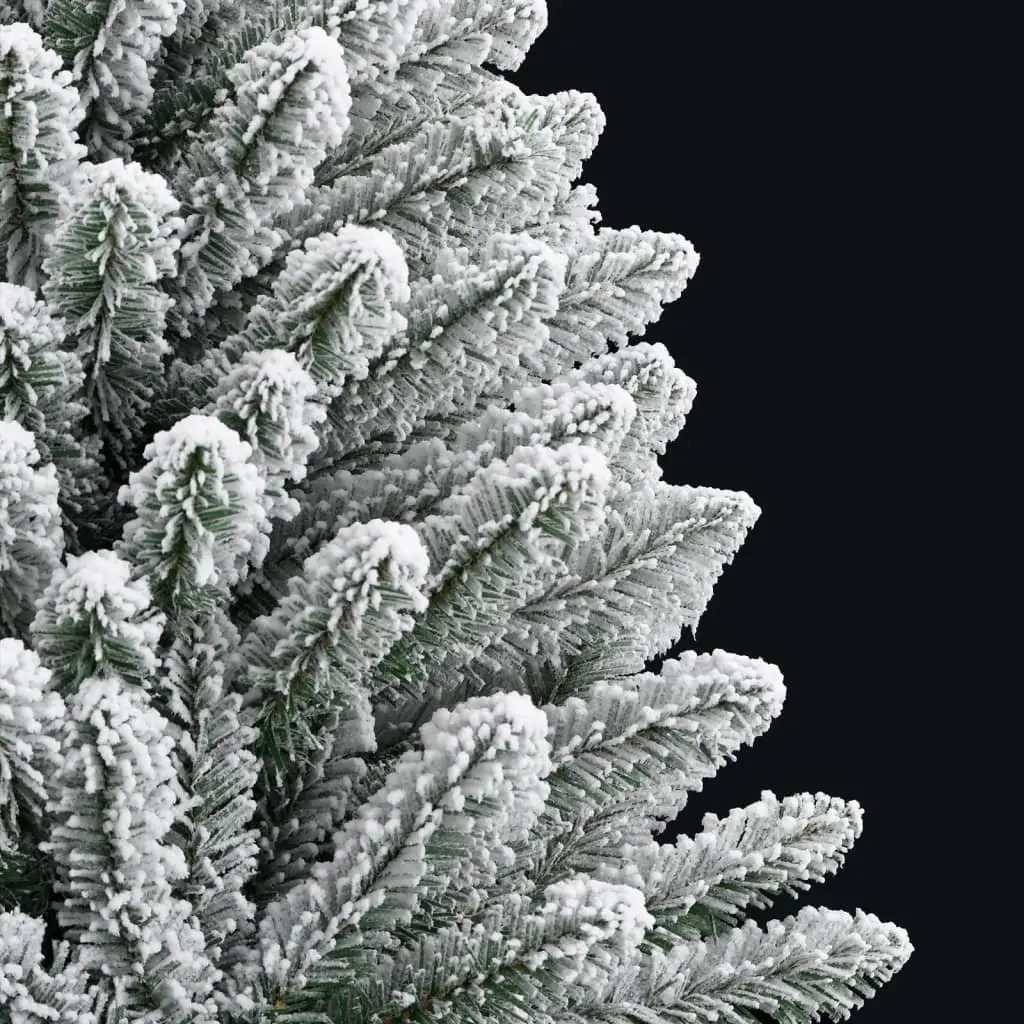 Artificial Hinged Christmas Tree 150 cm Flocked Snow White Holiday Decoration