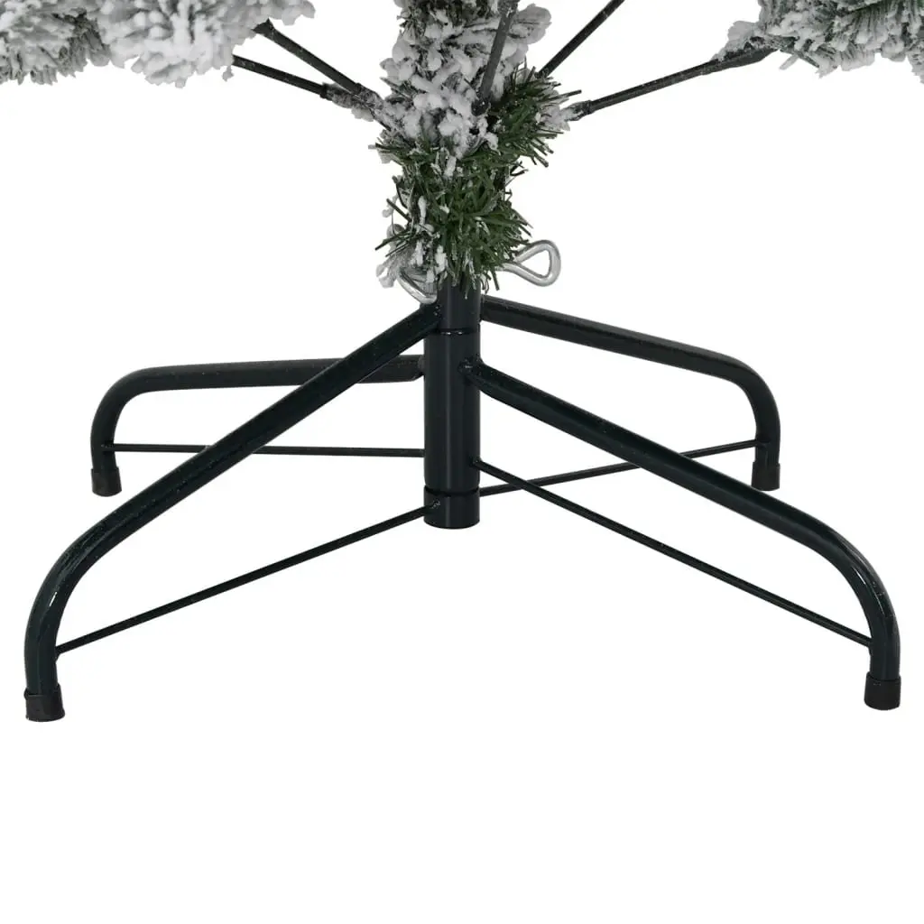Artificial Hinged Christmas Tree 150 cm Flocked Snow White Holiday Decoration