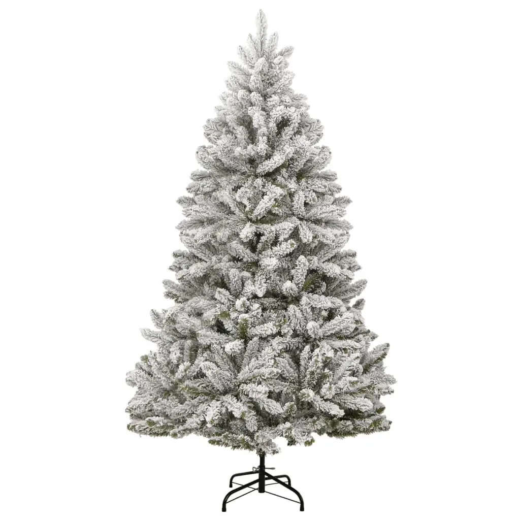 Artificial Christmas Tree Hinged 180cm White Flocked Snow PVC Tips