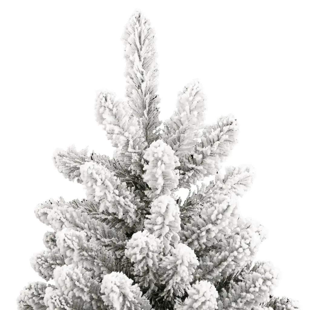 Artificial Christmas Tree Hinged 180cm White Flocked Snow PVC Tips