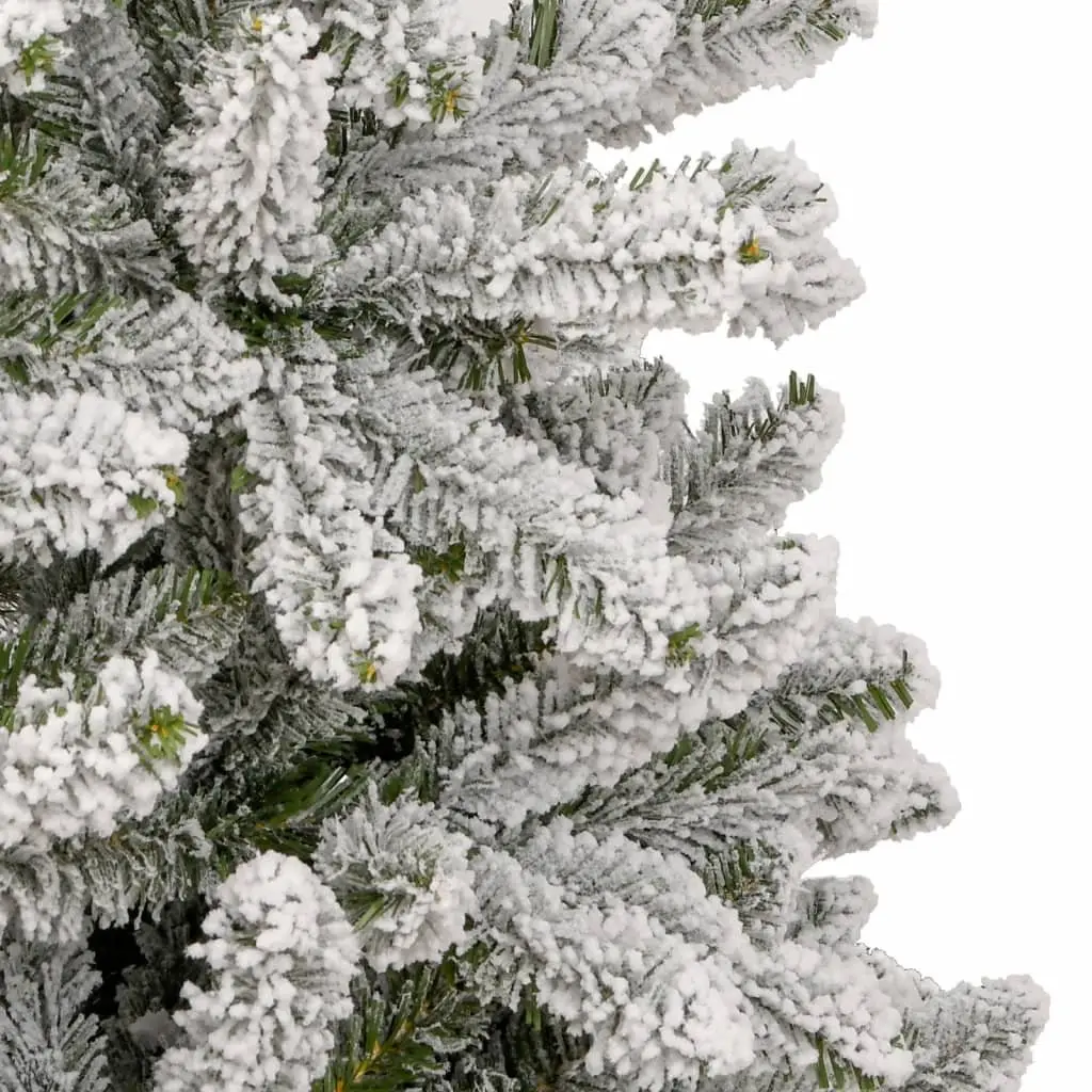 Artificial Christmas Tree Hinged 180cm White Flocked Snow PVC Tips