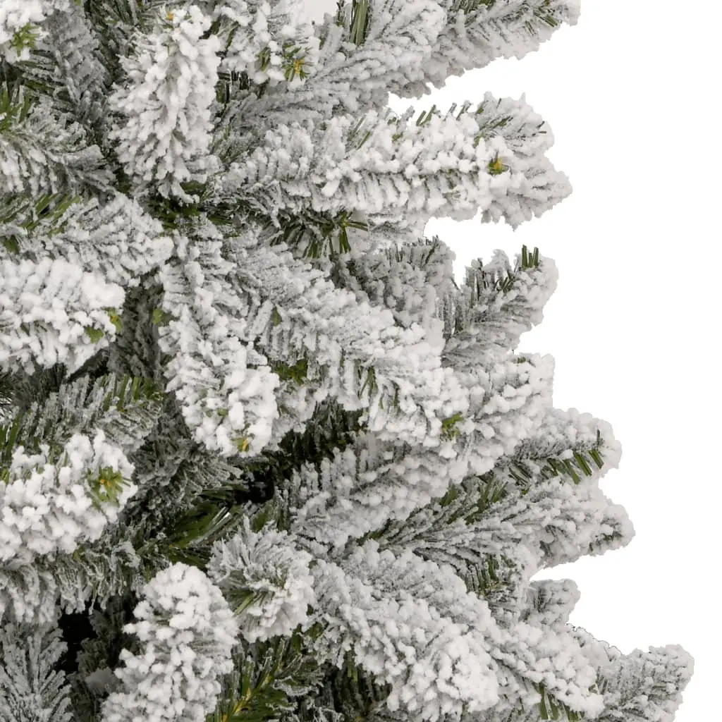 Artificial Christmas Tree Hinged PVC 210cm White Flocked Snow