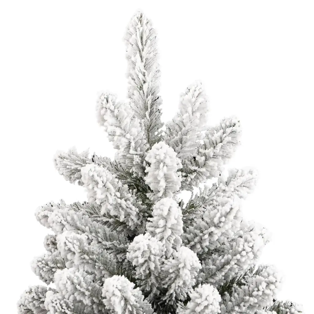 Artificial Hinged Christmas Tree 240cm White Flocked Snow Realistic PVC Tips