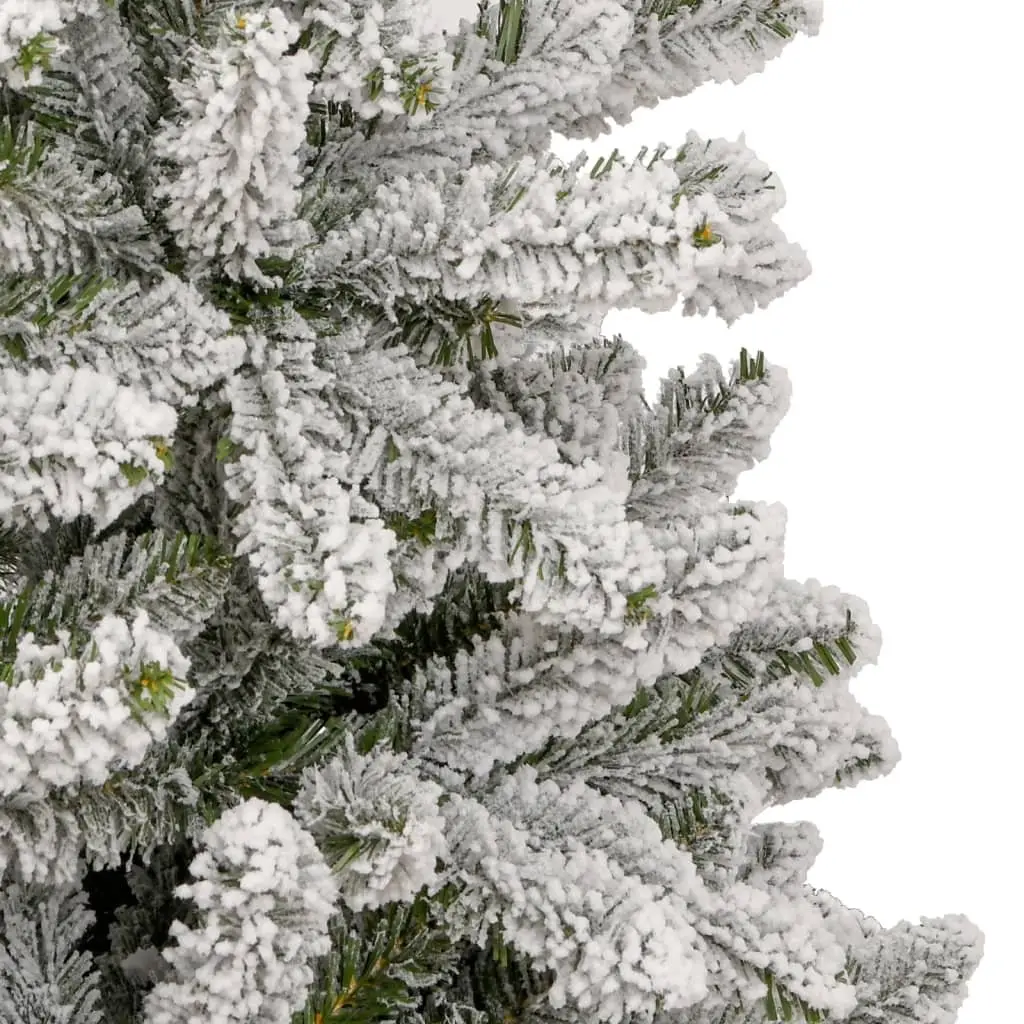 Artificial Hinged Christmas Tree 240cm White Flocked Snow Realistic PVC Tips