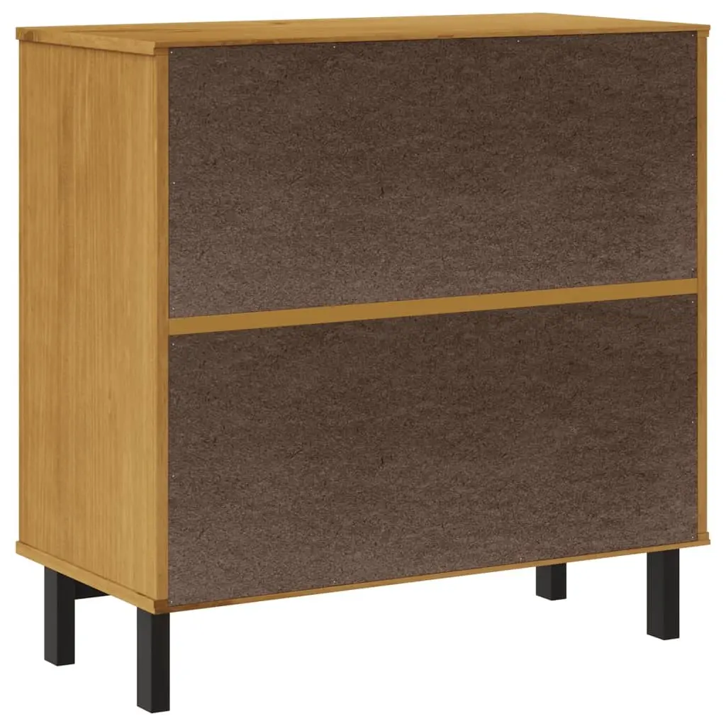 Pine Wood Drawer Cabinet Storage Chest Brown 80x40x80 cm with 2 Drawers and Open Compartment for Organised Storage
