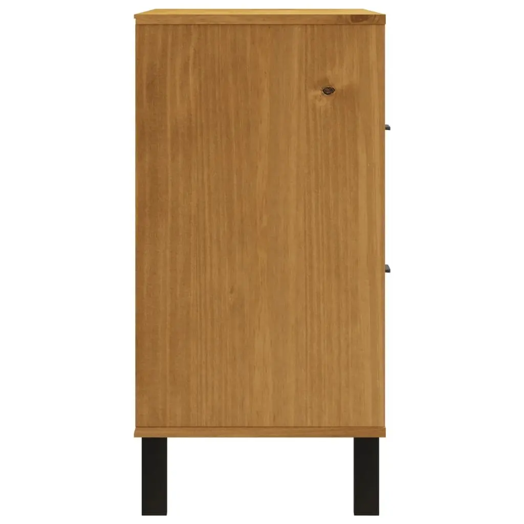 Pine Wood Drawer Cabinet Storage Chest Brown 80x40x80 cm with 2 Drawers and Open Compartment for Organised Storage